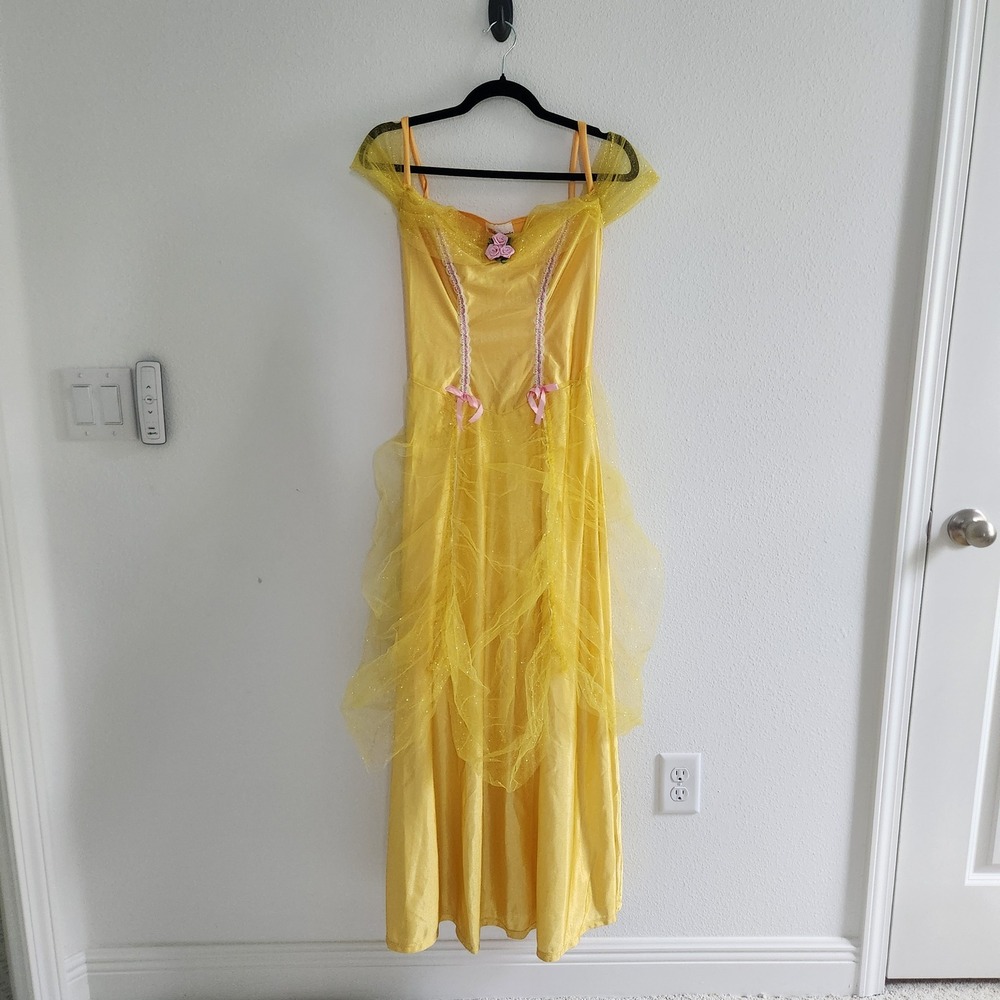 Yellow Disney Princess Gown Belle Cosplay Dress size Small Petite